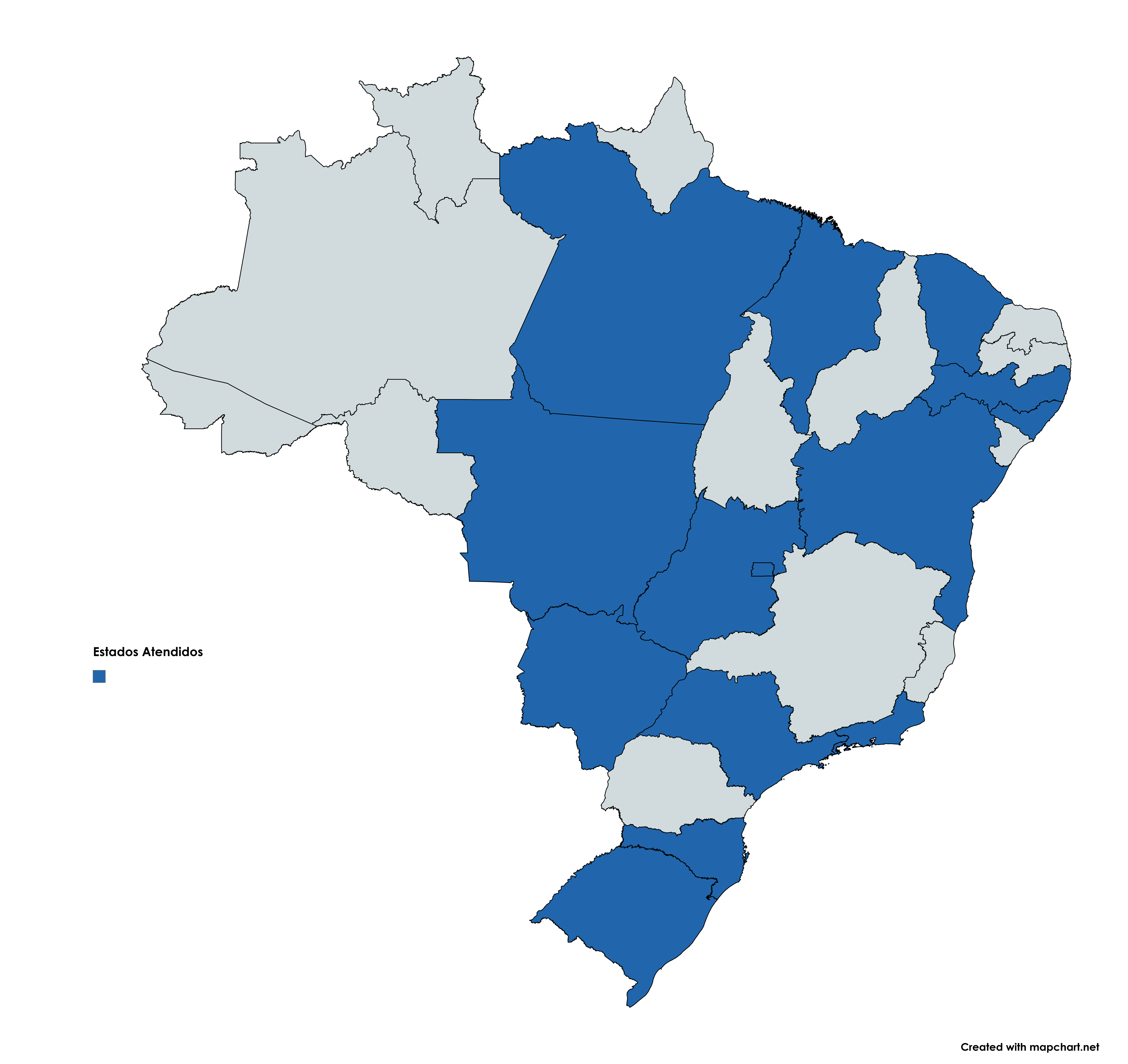 Mapa do Brasil mostrando estados onde atuamos