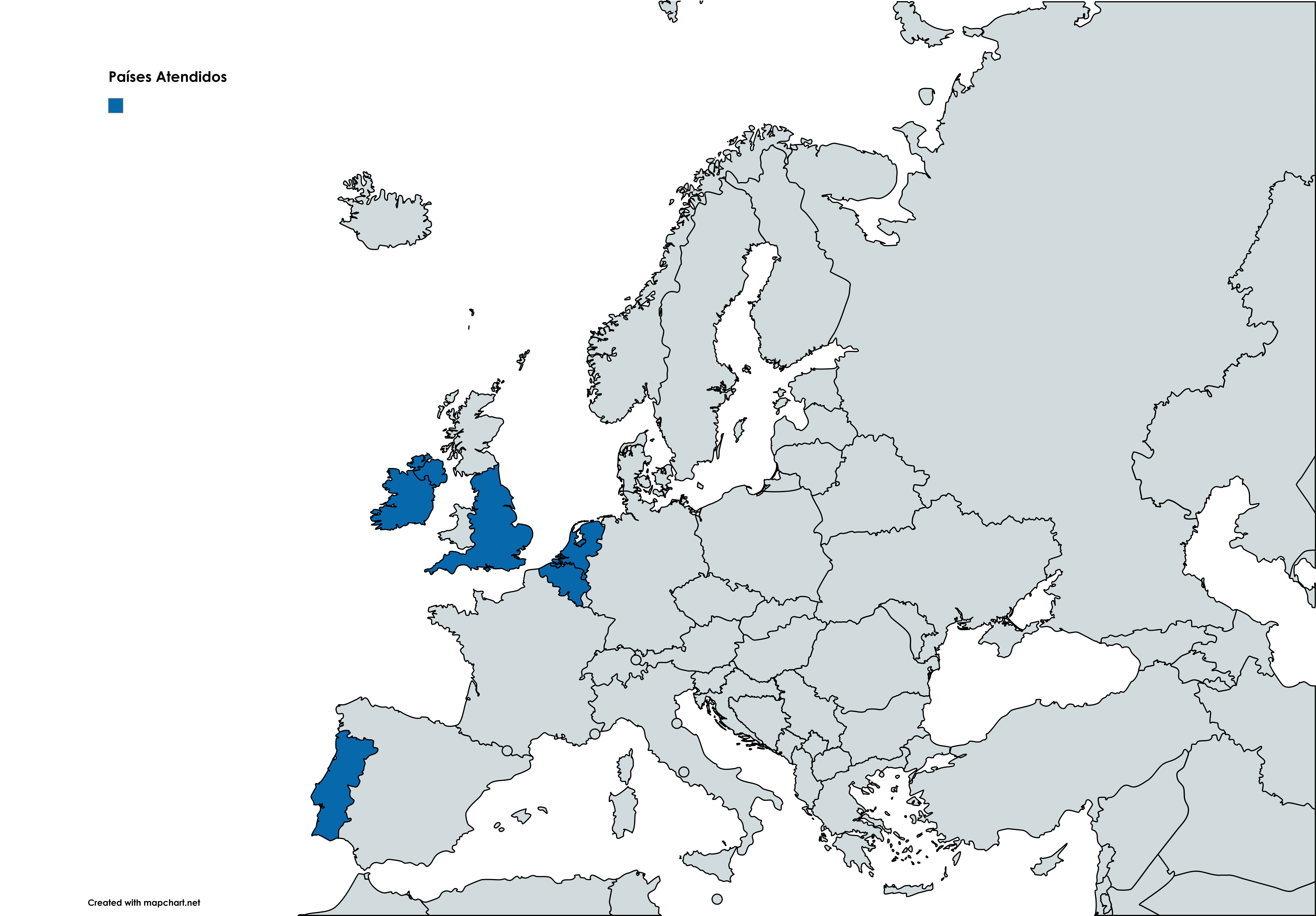 Mapa mundial mostrando países onde atuamos